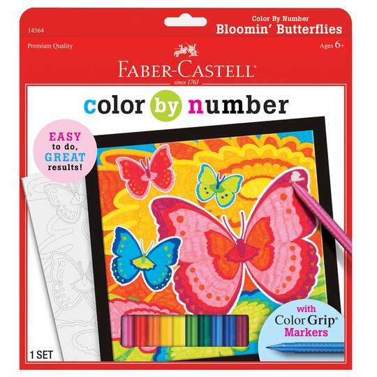 Find The Faber Castell Color By Number Kit Bloomin Butterflies At Michaels